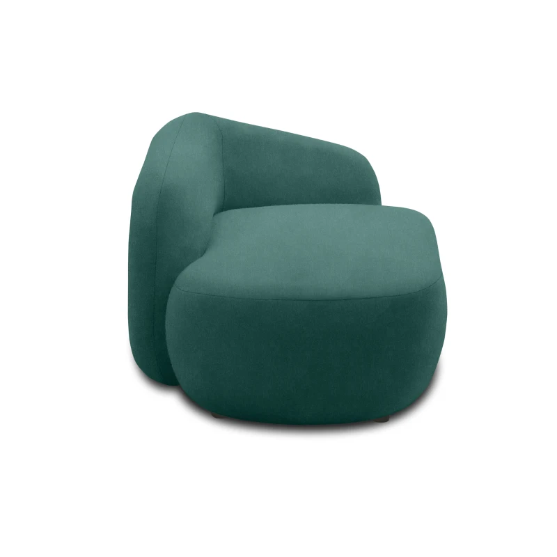 Recamiere 700013, Liege, oval, Füße mit Filzgleitern, Sofa, 183 x 105 x 75 (BxTxH), petrol