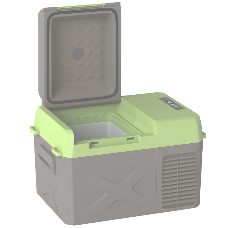 Outsunny Glacière électrique portable 12L, réfrigérateur de voiture portable congélateur et réfrigérateur 12/24V gris