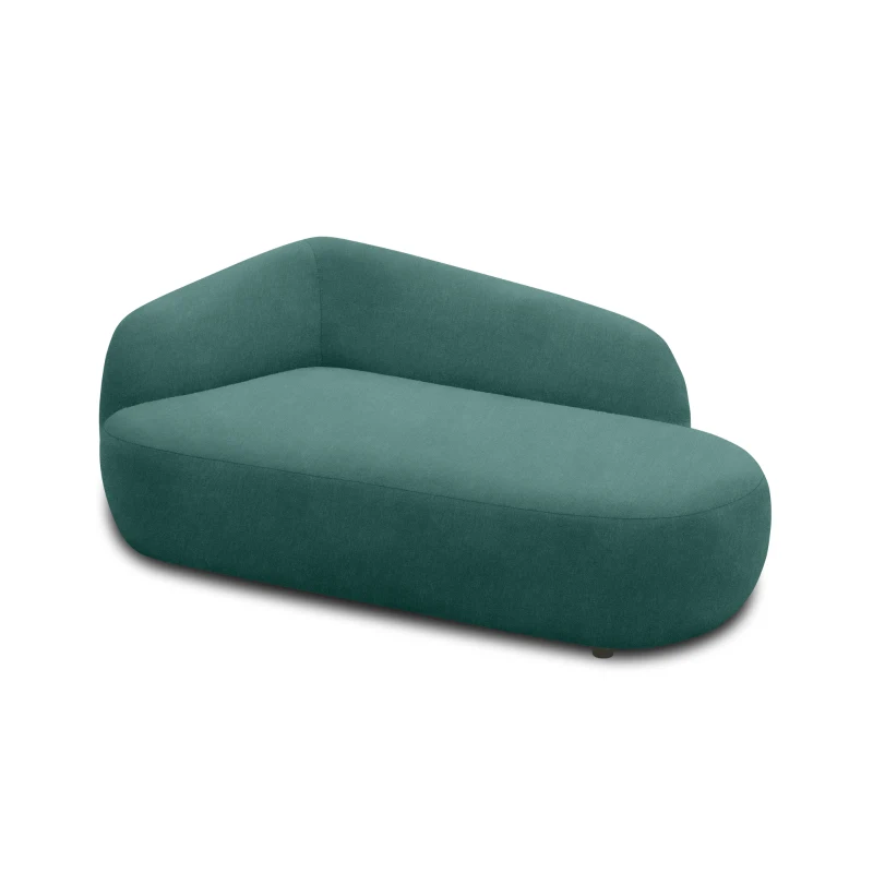 Recamiere 700013, Liege, oval, Füße mit Filzgleitern, Sofa, 183 x 105 x 75 (BxTxH), petrol