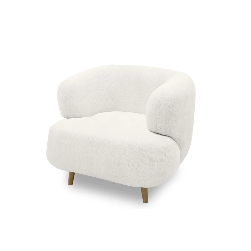 Polstersessel 800014, Sessel, Holzfüße, Armsessel, 86 x 73 x 160 (BxTxH), weiß