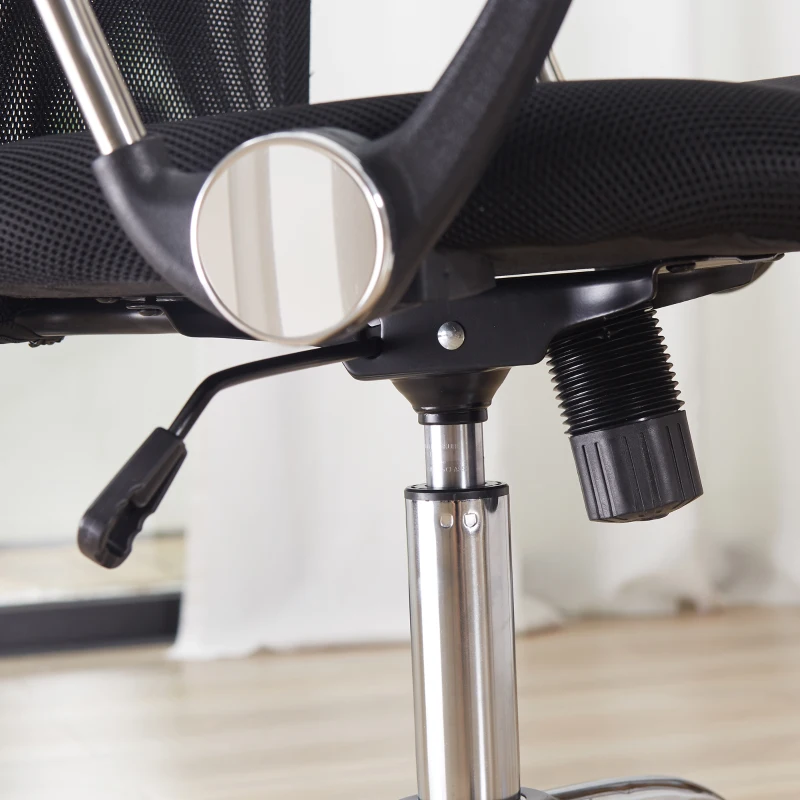 HOMCOM Ergonomische kantoorstoel gamestoel draaistoel gaming stoel schuimstof netstof zwart(m-12)