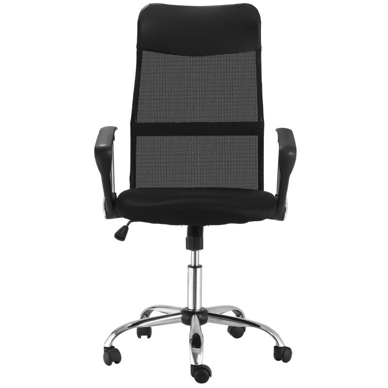 HOMCOM Ergonomische kantoorstoel gamestoel draaistoel gaming stoel schuimstof netstof zwart(m-13)