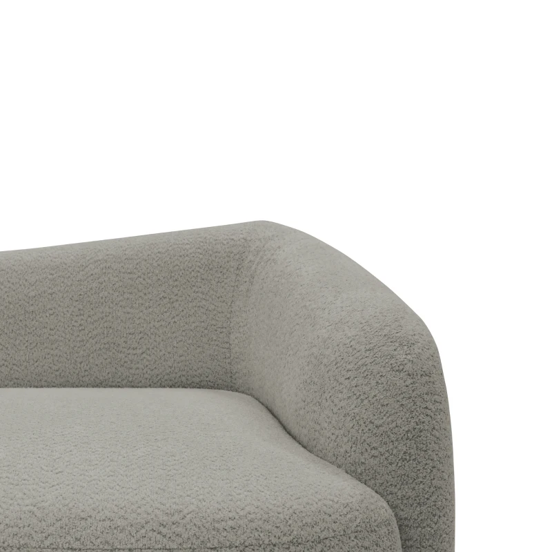 Recamiere 700013, Liege, oval, Füße mit Filzgleitern, Sofa, 183 x 105 x 75 (BxTxH), Grau