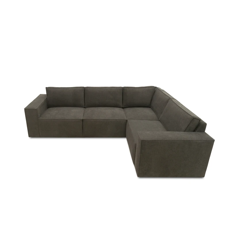 Ecksofa 101 017, Sofa, L-Form, Sofa, Couch, Polsterecke, Eckcouch, 277 x 197 x 84 cm (BxTxH), Schlamm