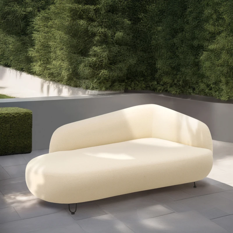 Outdoor Sofa 300 011 Longchair rechts, Gartensofa, Gartenmöbel, Outdoor Möbel, beige, 177 x 105x 79 cm