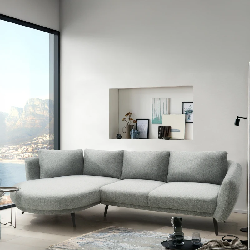 Ecksofa 200 020, Sofa in L-Form, Federkernpolsterung, 292 x 180 x 85 cm (BxTxH), grau