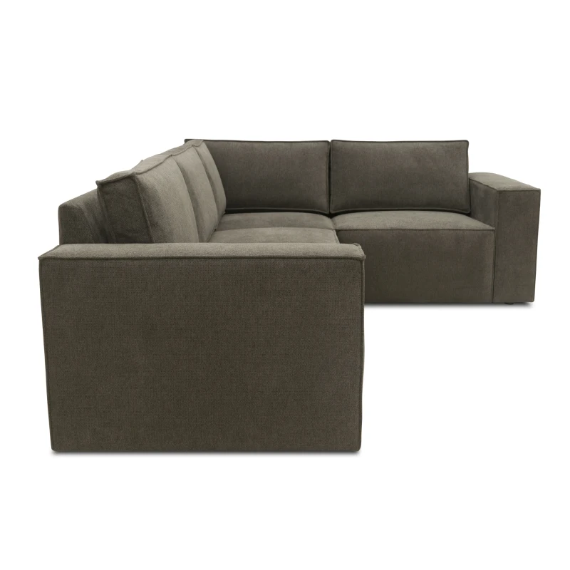Ecksofa 101 017, Sofa, L-Form, Sofa, Couch, Polsterecke, Eckcouch, 277 x 197 x 84 cm (BxTxH), Schlamm