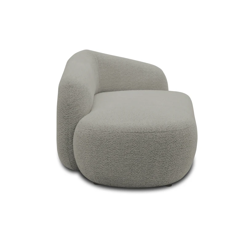 Recamiere 700013, Liege, oval, Füße mit Filzgleitern, Sofa, 183 x 105 x 75 (BxTxH), Grau