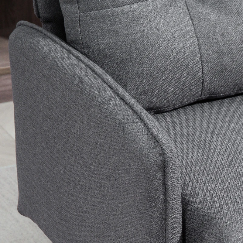 HOMCOM Canapé 2 places design scandinave tissu effet lin avec passepoil 139 x 68 x 80 cm gris foncé