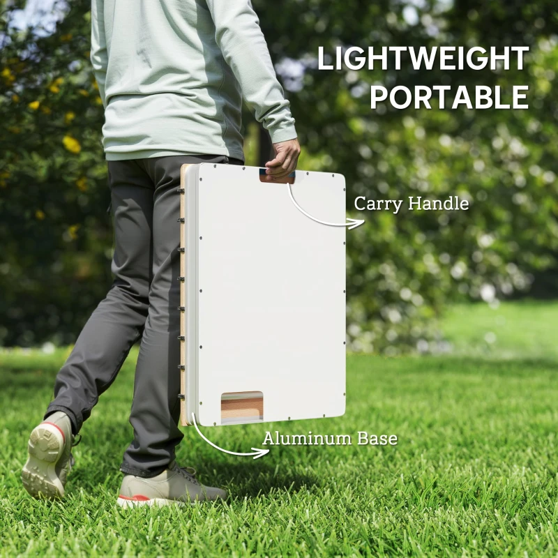 Outsunny Doccia da Giardino Portatile con Altezza Fino a 4 m e Getti d'Acqua Regolabili, 70x55 cm, Legno