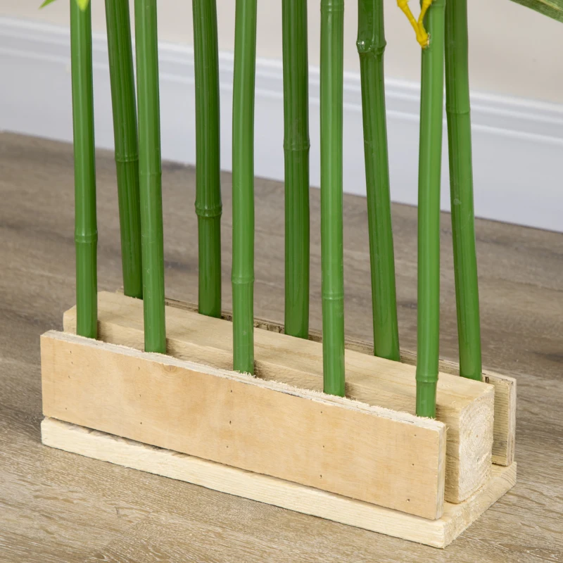 HOMCOM Künstlicher Bambus, Kunstpflanze, Dekopflanze, echtes Aussehen, pflegeleicht, für den Hausgebrauch, 180 cm hoch, Grün(m-7)