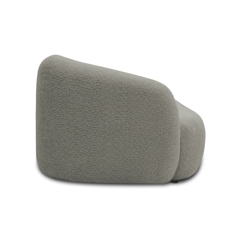 Recamiere 700013, Liege, oval, Füße mit Filzgleitern, Sofa, 183 x 105 x 75 (BxTxH), Grau