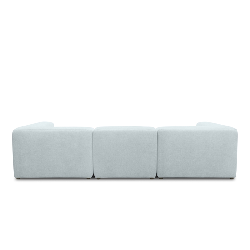 Sofa 800013, 3-Sitzer Garnitur, rechteckig, 3er Couch, 301 x 108 x 69 cm (BxTxH), Hellgrau
