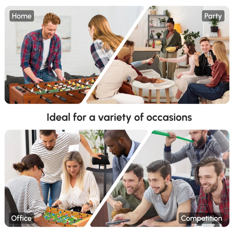 HOMCOM Football Table Heavy Duty  84.5cm for Arcades, Pub, Game Room, 8 Rods, 2 Foosballs