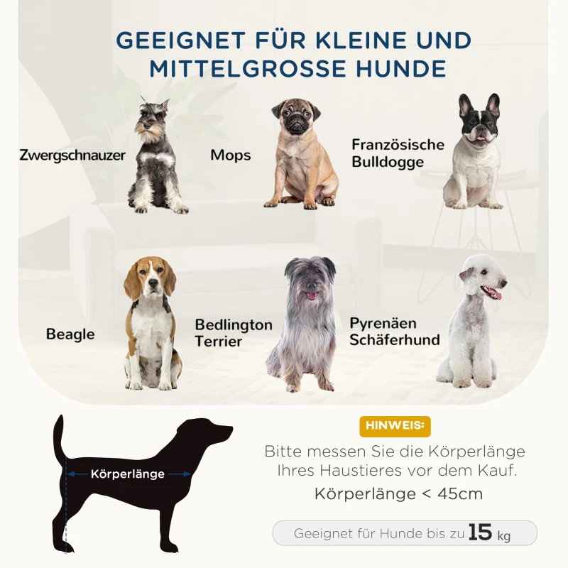 PawHut Haustiersofa, Hundebett, komfortabel, 86x54,5x34cm, Grau/Braun
