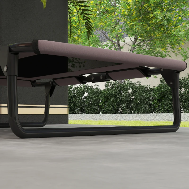 PawHut Podwyższone Legowisko dla Psów Składane, Zewnętrzne Siedzisko z Projektem Siatki Kawa Oxford 75 x 51 x 18 cm