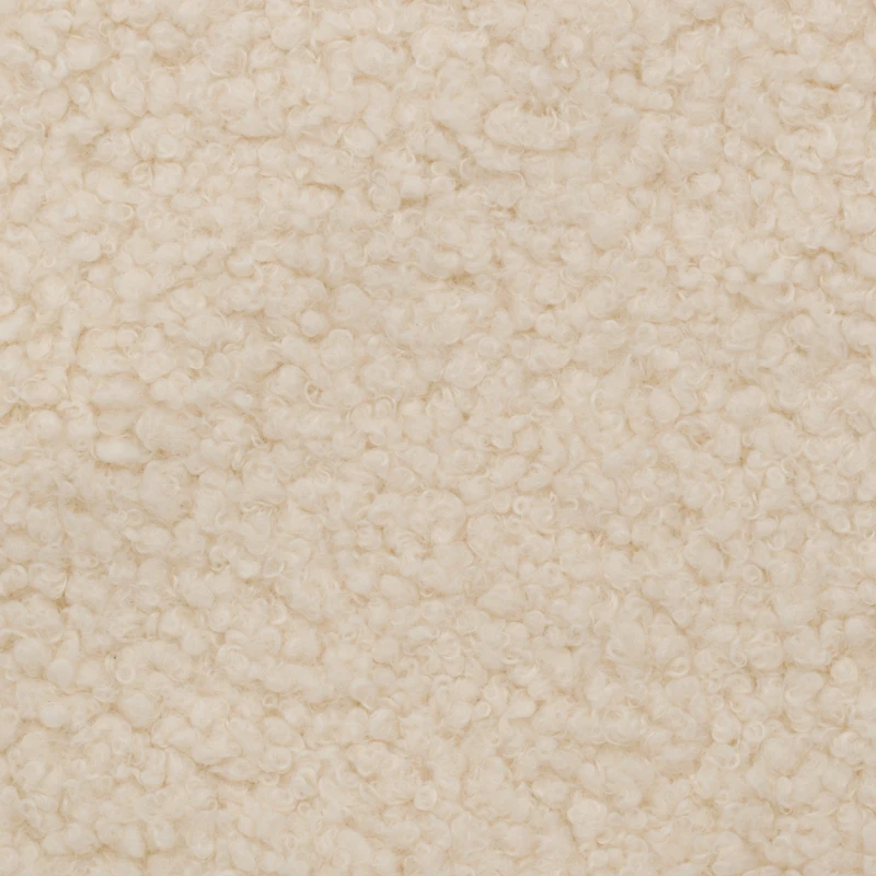 Sofa 800012, 2-Sitzer, 2er Couch, Teddy-Stoff, Polstersofa, 160 x 86 x 71 cm (BxTxH), Creme