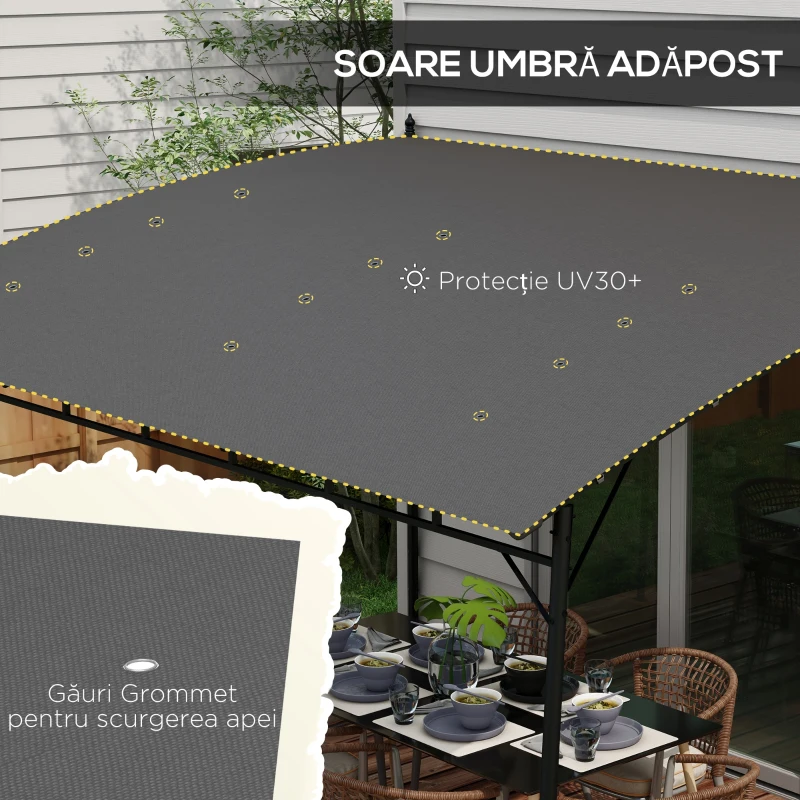 Outsunny Pergola 3 x 4m, Foisor pentru exterior, Gri(m-5)