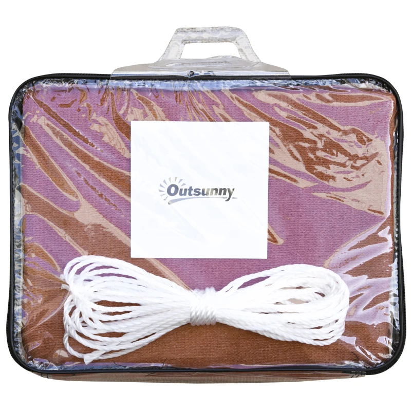 Outsunny Toldo Vela 4x4x4m Triangulo Color Rojo Sombrilla Parasol Terraza Jardin Camping