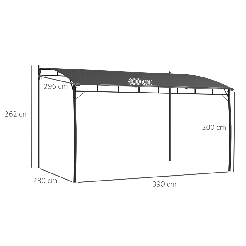 Outsunny Pergola 3 x 4m, Foisor pentru exterior, Gri(m-3)