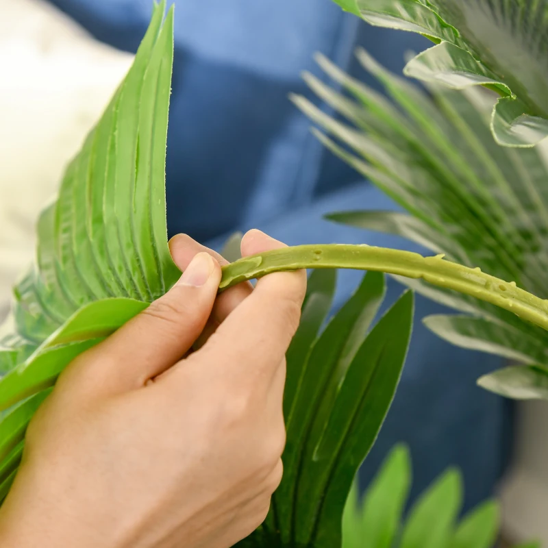 HOMCOM Artificial Plant Palm Tree in Pot, Fake Plants for Home Indoor Outdoor Decor, 135cm, Green