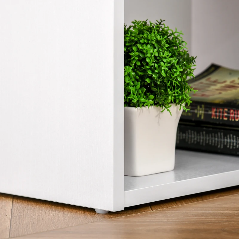 HOMCOM Mesa de Ordenador Escritorio para Hogar Oficina 3 Cajones 3 Estantes Mobiliario de Oficina 120x49x72cm Blanco(m-4)