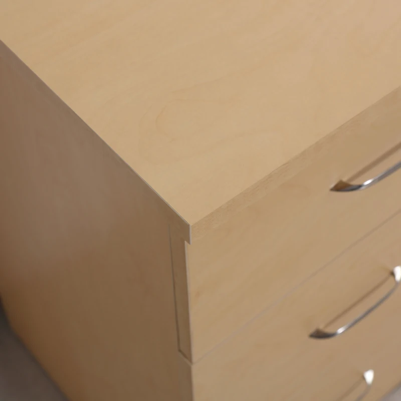 HOMCOM Mesa de Ordenador Escritorio para Hogar Oficina 3 Cajones 3 Estantes Mobiliario de Oficina 120x49x72cm Madera Natural