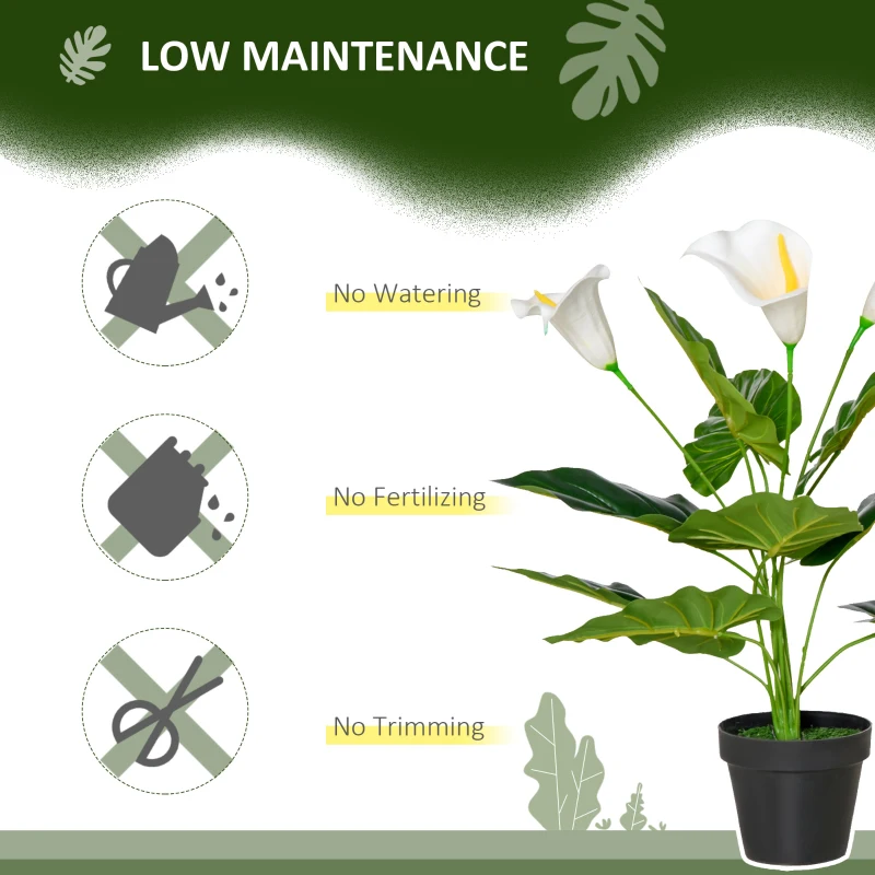 HOMCOM 5ft Artificial Tree, Indoor Fake Eucalyptus with White Tender Tips and Pot, for Home, Office, and Living Room Decor