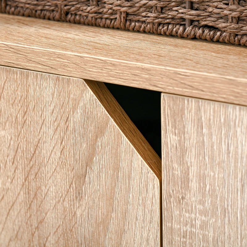 HOMCOM Estantería para Libros con Múltiples Estantes Abiertos y Doble Puerta Librería con Marco de Metal para Oficina Salón 80x35x97 cm Madera Natural