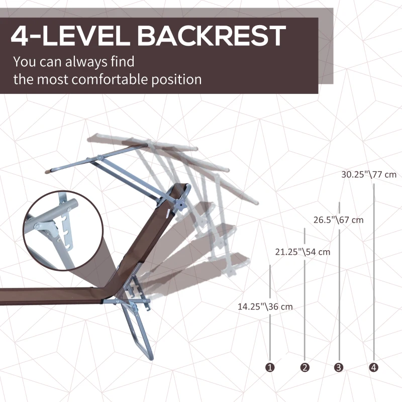 Outsunny Leżak leżak ogrodowy leżak wypoczynkowy leżak trójnożny leżak składany brązowy
