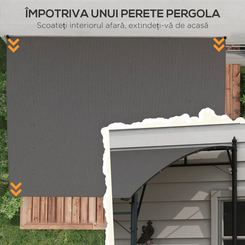 Outsunny Pergola 3 x 4m, Foisor pentru exterior, Gri(m-4)