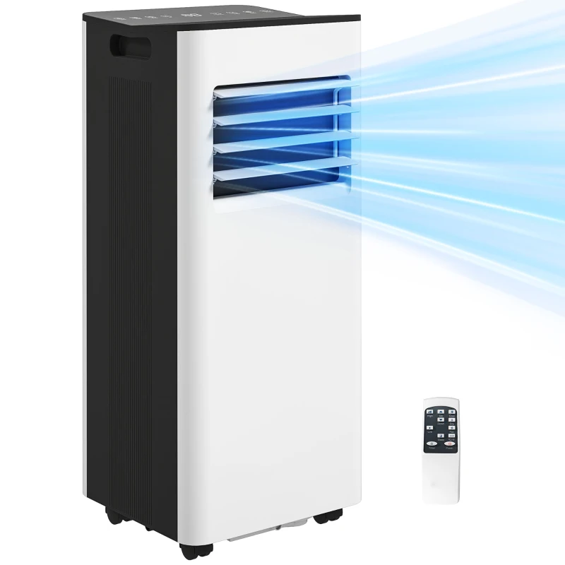 HOMCOM Ar Condicionado Portátil 3 em 1 9000 BTU Arrefecedor Ventoinha Desumidificador 24,1 L/Dia com 2 Velocidades 25m² Branco