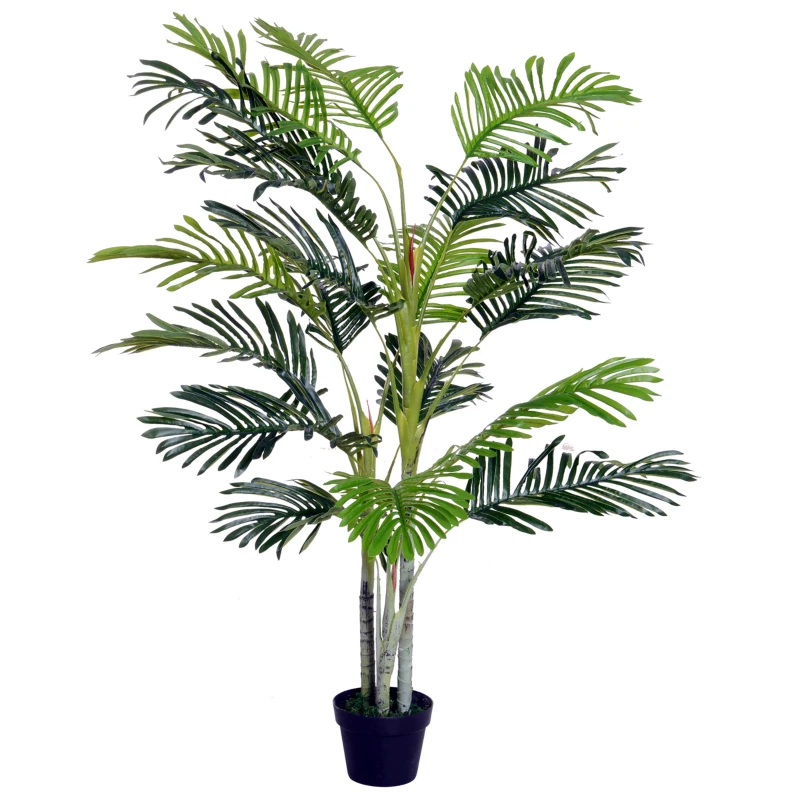 Outsunny Palmier Artificiel Hauteur 150 cm Arbre Artificiel décoration Plastique Fil de Fer Pot Inclus Vert