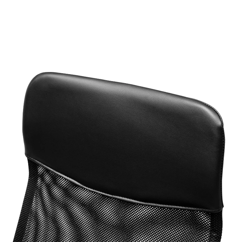 HOMCOM Silla de Oficina Giratoria Ergonómica Sillón de Escritorio de Malla con Ruedas de PVC Respaldo Alto Carga 120kg Negro