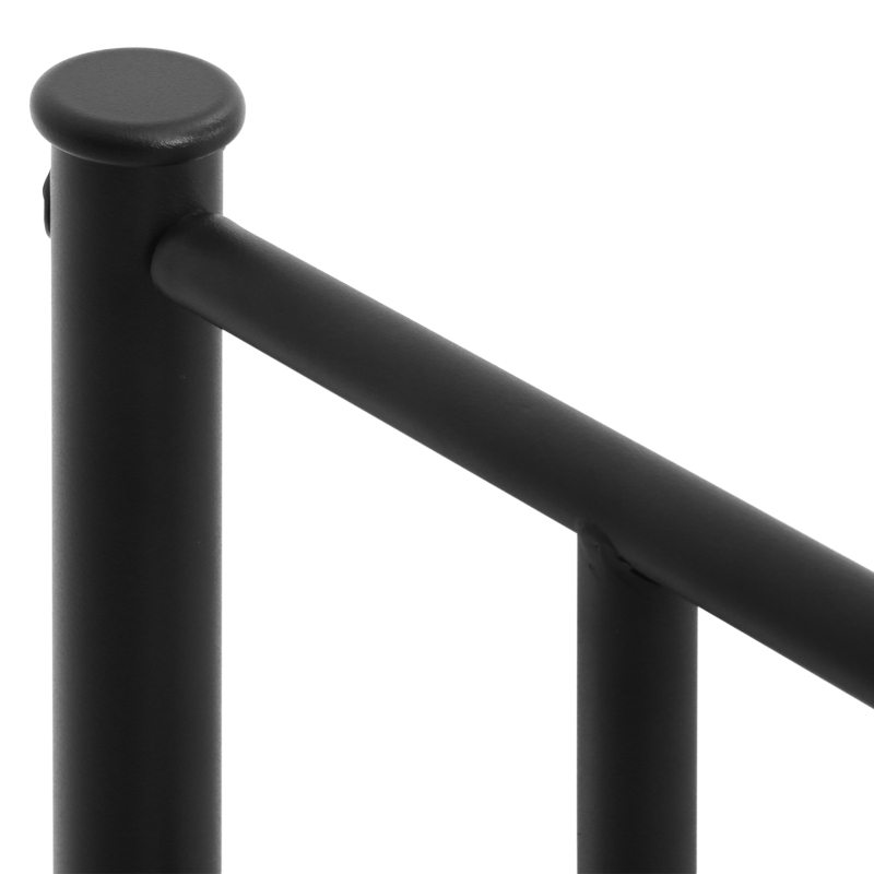 HOMCOM Marco de Cama Individual de Metal 31 cm para Colchón 90x190 cm con Cabecera Forma de Corazón Estructura de Cama con Espacio Bajo de Almacenamiento 95x196x100 cm Negro