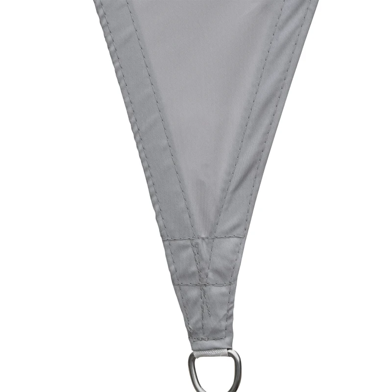 Outsunny Toldo vela Triangular 4x4x4 metros Toldo tipo Sombrilla Parasol Triángulo de Poliéster para Jardín Playa Camping Color Gris