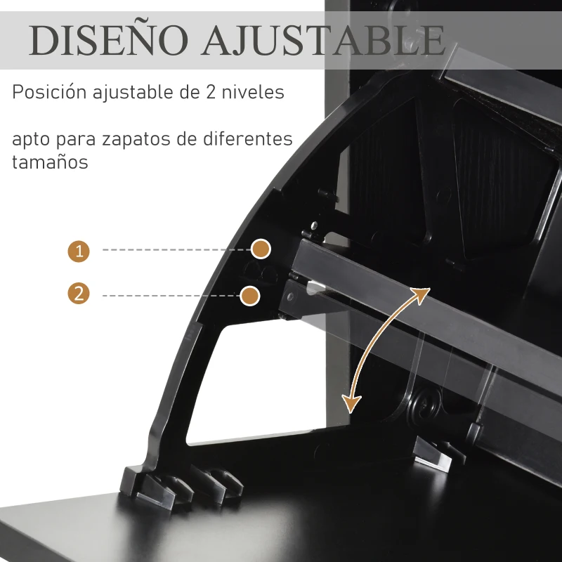 HOMCOM Armario de Zapatos Zapatero Moderno con 3 Cajones Capacidad de 18 Pares de Zapatos para Pasillo 60x26x124 cm Negro