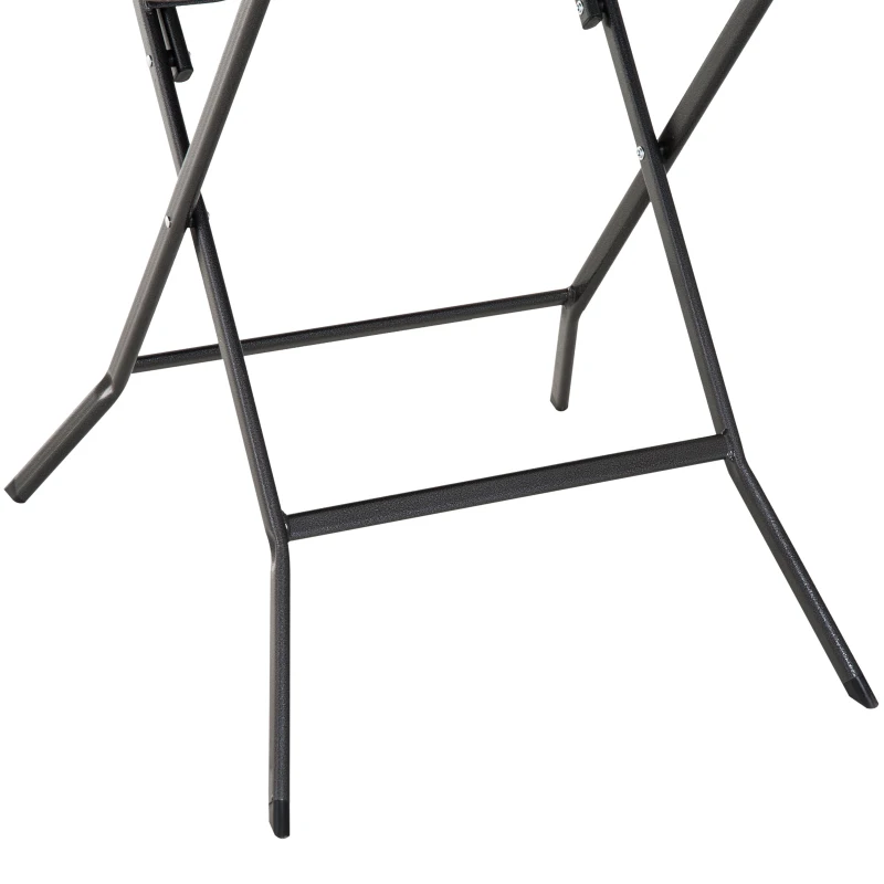 Outsunny Table de Jardin Pliable Table Pliante carrée dim. 78L x 78l x 74H cm métal époxy HDPE Imitation Bois Chocolat