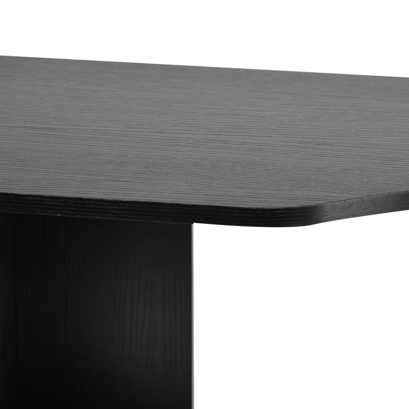 HOMCOM Mesas Ordenador Madera Blanco+Negro 140x55x92cm