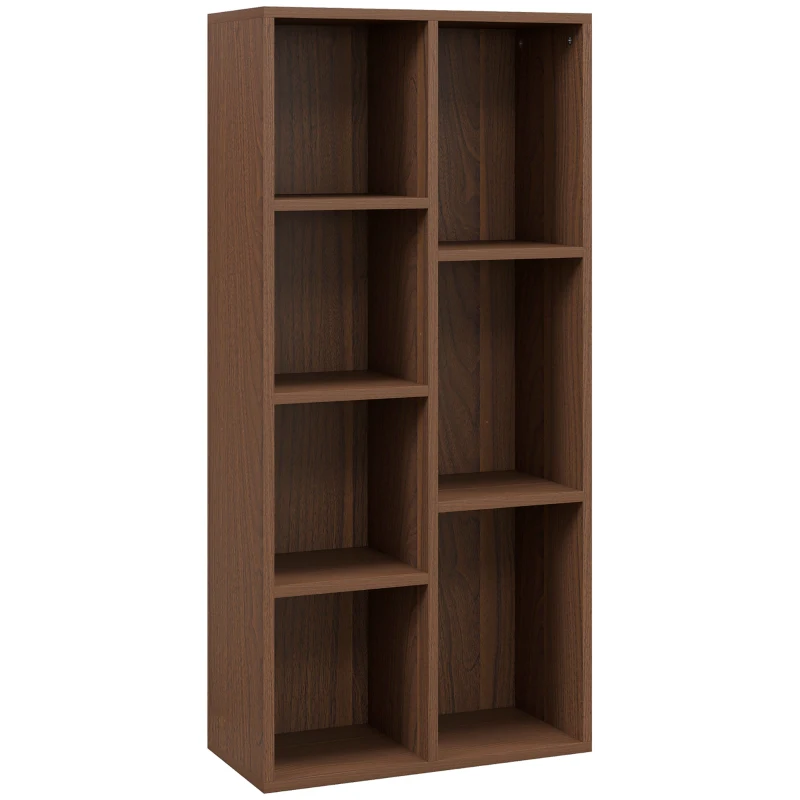 HOMCOM Bibliotecă cu 7 Suporturi Diferite, 50x24x106 cm, Maro Rustic