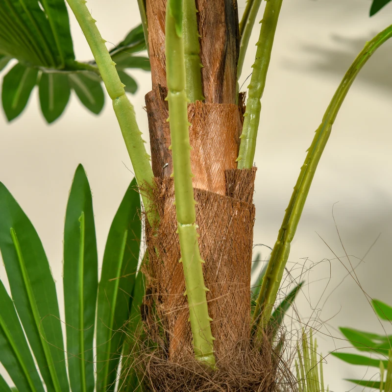 HOMCOM Artificial Plant Palm Tree in Pot, Fake Plants for Home Indoor Outdoor Decor, 135cm, Green