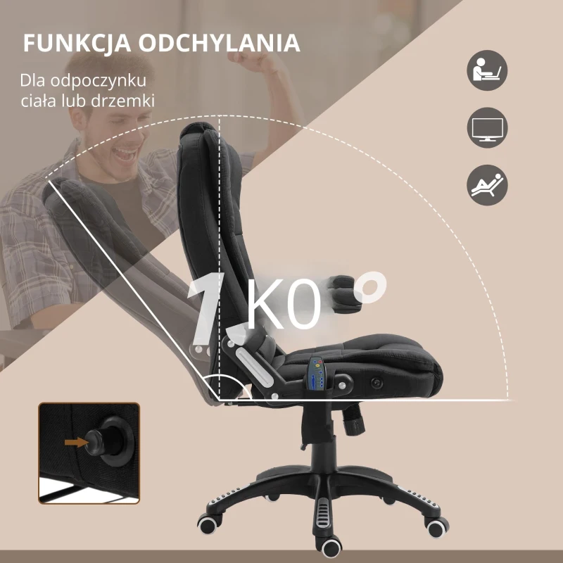 Fotel do masażu Vinsetto fotel biurowy fotel do gier