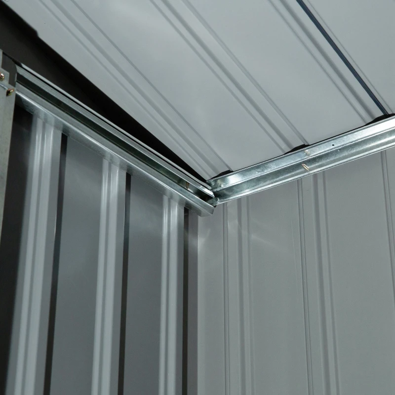 Outsunny Szop ogrodowy, 2 drzwi przesuwne, okna wentylacyjne, rama podłogowa z ocynkowanej stali, nierdzewna stal, jasnozielony, 2,13 x 1,30 x 1,85 m