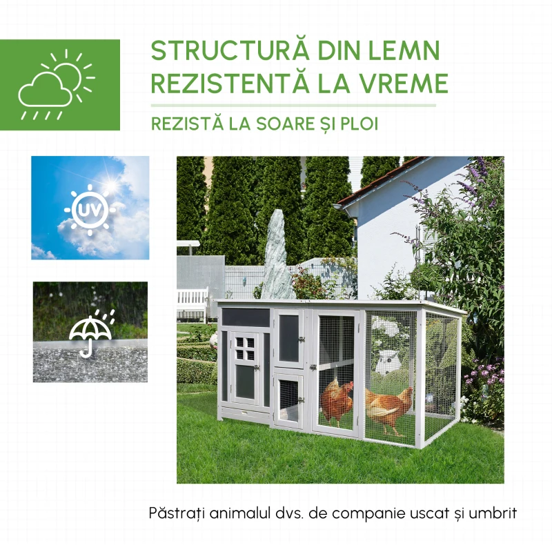 PawHut cotet de exterior, acoperis impermeabil 160x75x80cm(m-8)