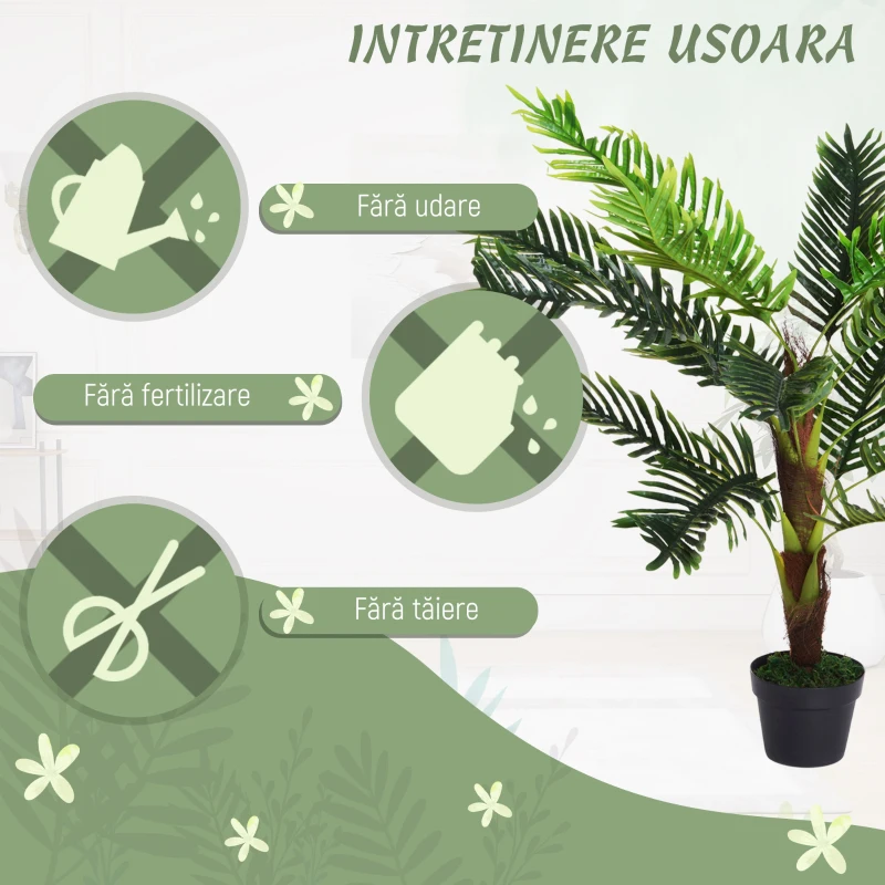 Outsunny Planta Artificiala Palmier Cycas 123cm