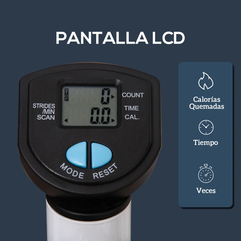 HOMCOM Máquina de Steps Mini Stepper para Fitness en Casa con Pantalla LCD y Pedales Antideslizantes 55x44x108cm Blanco y Azul