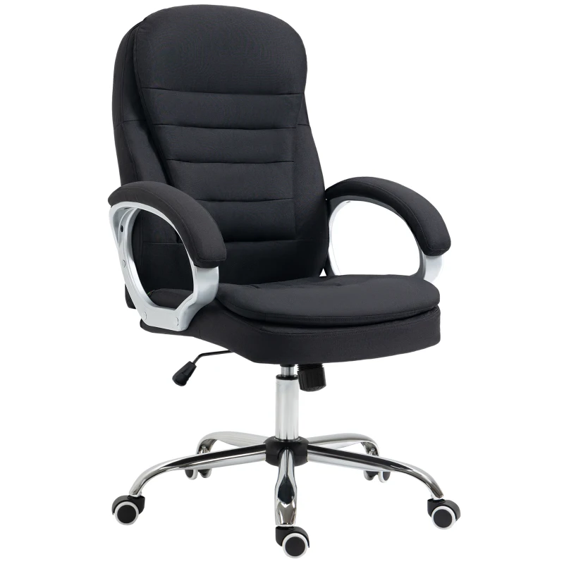 Vinsetto Comfortabele Ergonomische Draaibare Bureaustoel Zwart