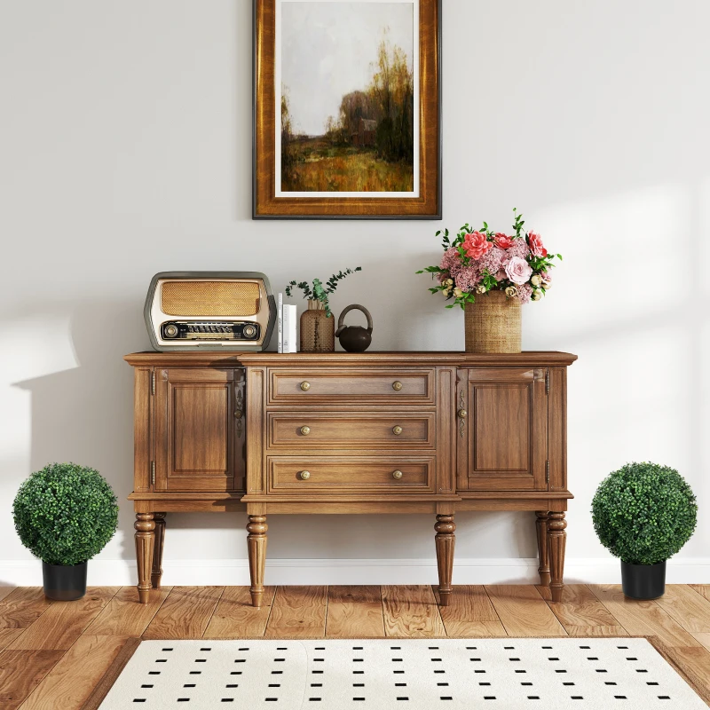 HOMCOM Buchsbaum Kunstpflanze, Kugelförmig, 52x40 cm, Grün