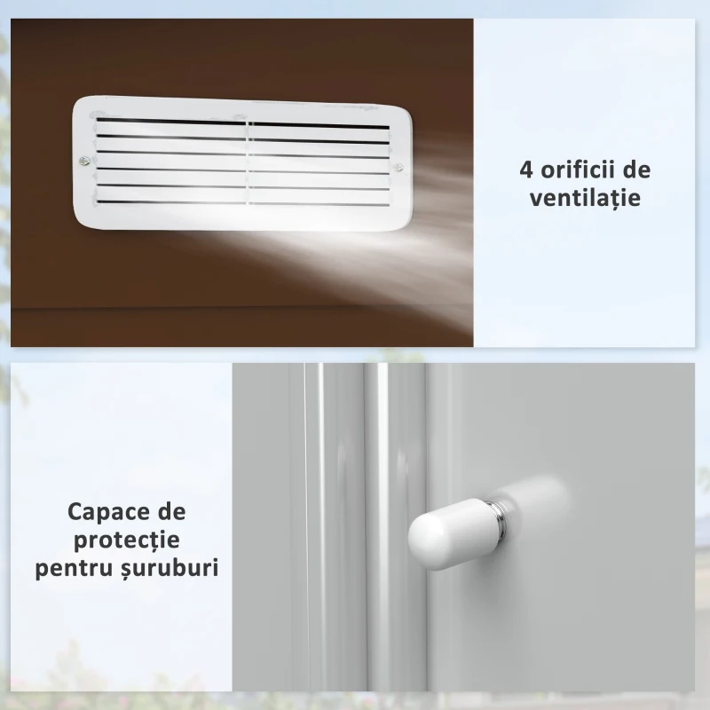 Outsunny Casuta Gradina Fier Galben 277×191×192 cm – Magazie Spatioasa(m-7)