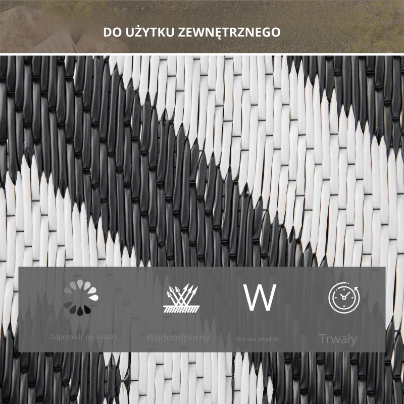 Outsunny Dywan na zewnątrz, Dywan z plastiku odpornego na wodę 152 x 243 cm